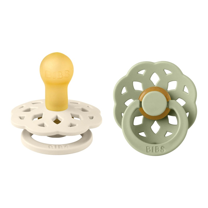 Bibs Boheme Latex S1 Pacifier Pack of 2 (Ivory Sage)
