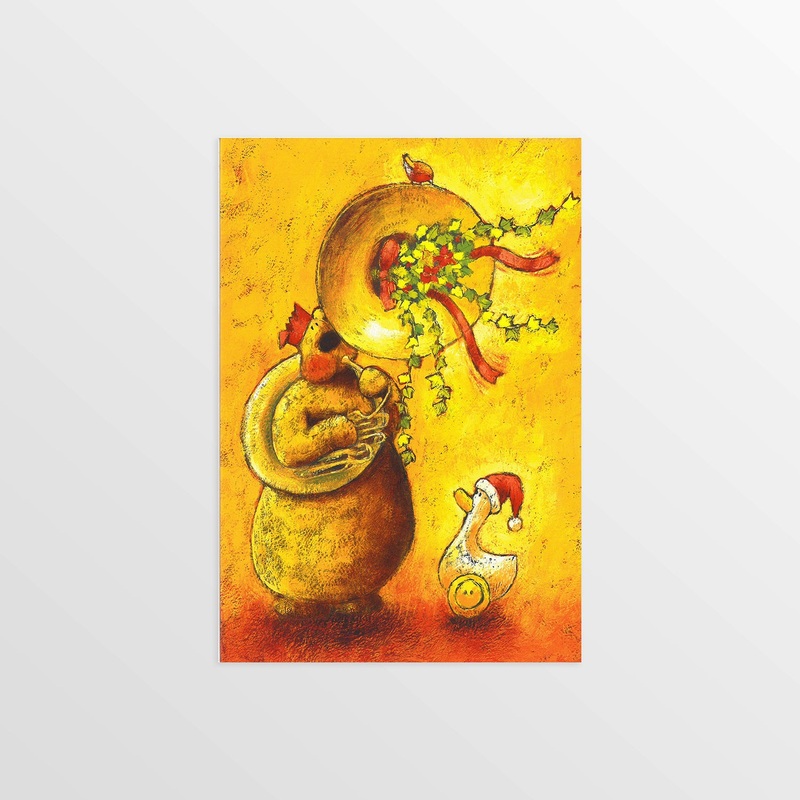 Christmas Card – Bear & Trombone