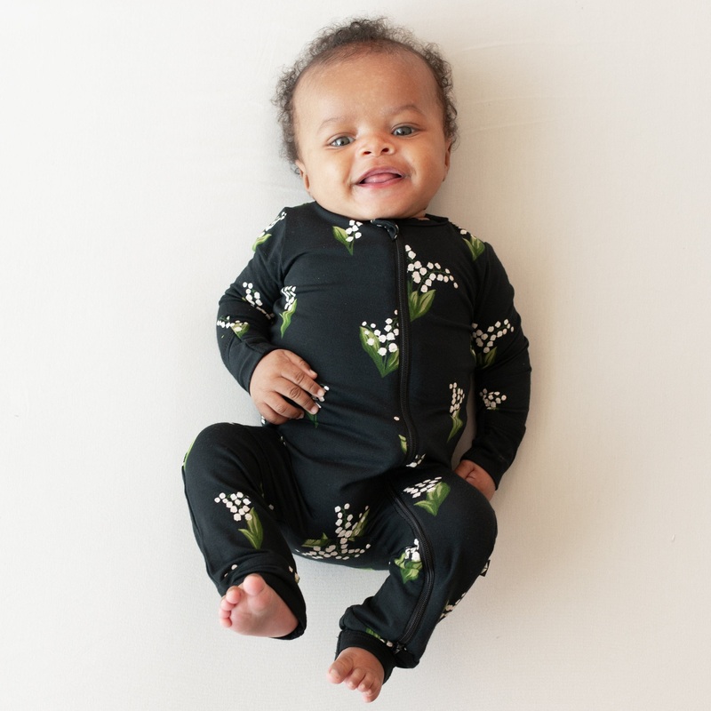 Zippered Romper in Midnight Lily
