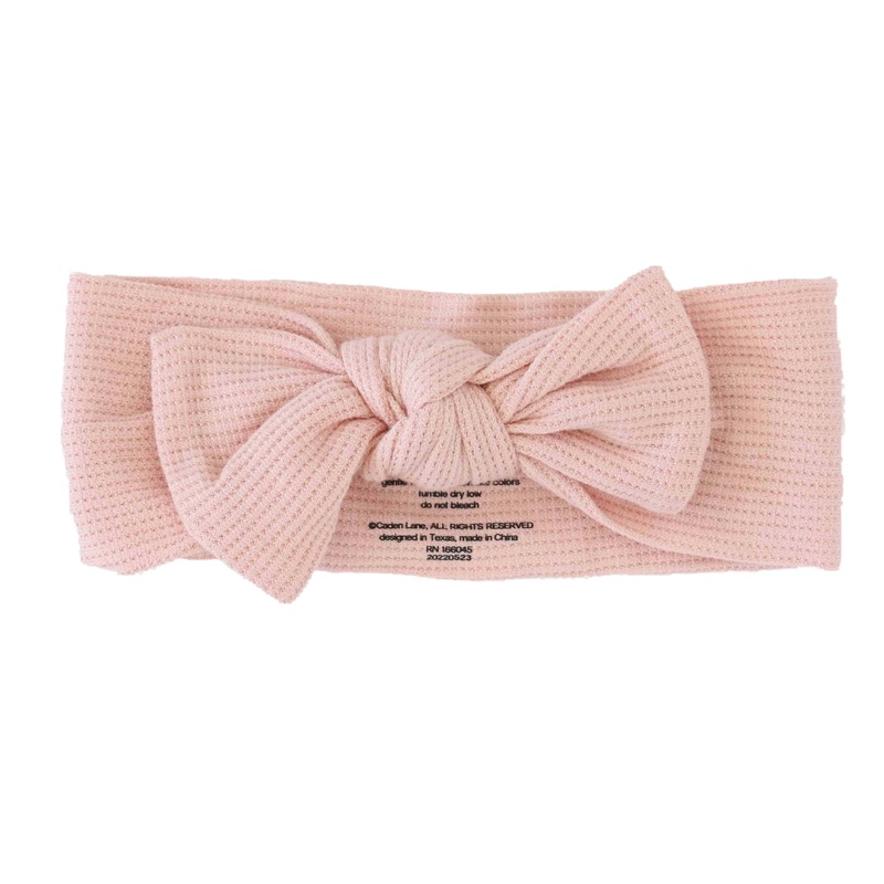 Lovely Pink Waffle Bamboo Knit Large Bow Headwrap