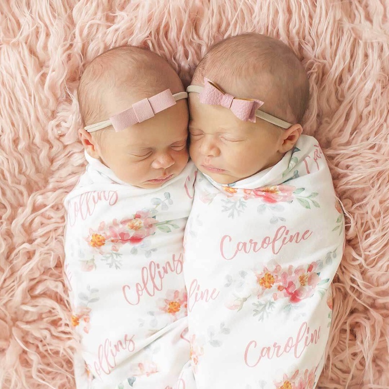 Ella’s Dusty Rose Personalized Baby Name Swaddle Blanket