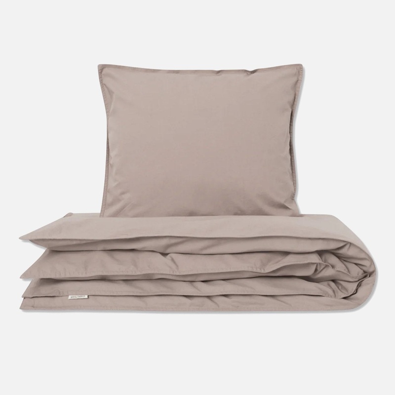 Cotton Duvet & Pillow Cover – Taupe – Junior Size – 100×140/40x45cm