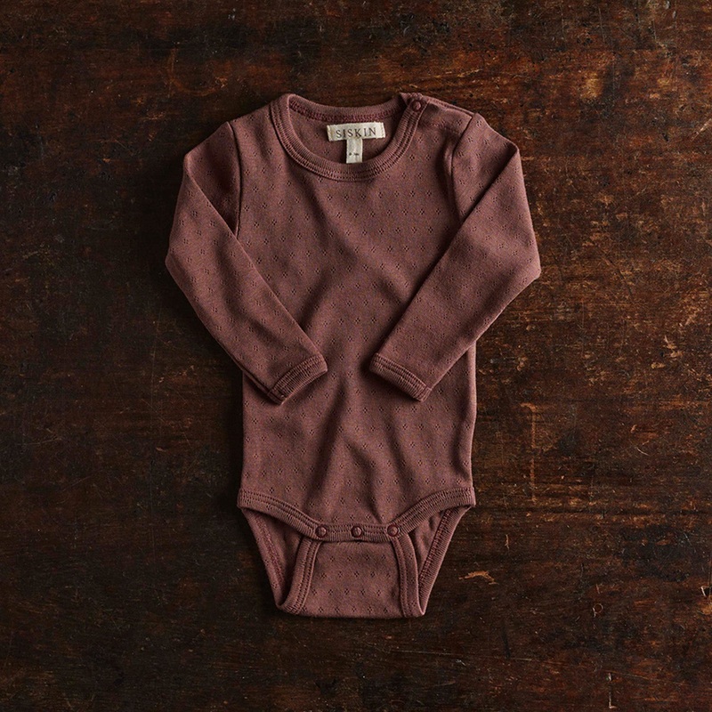 Gadwall Baby Body – Cotton Pointelle – Damson