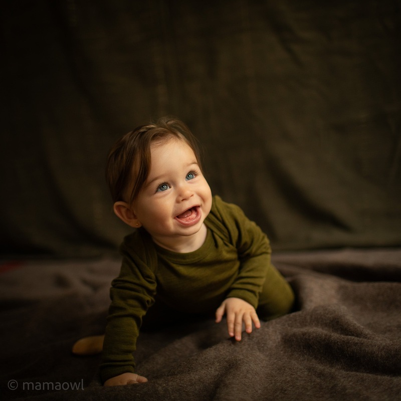 Robin Baby Body – Merino Wool & Silk – Seaweed