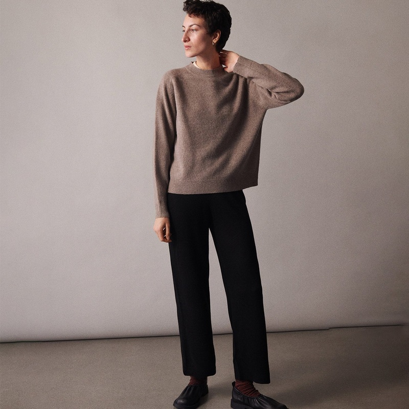 Womens Lambswool Crewneck Sweater – Hazel Melange