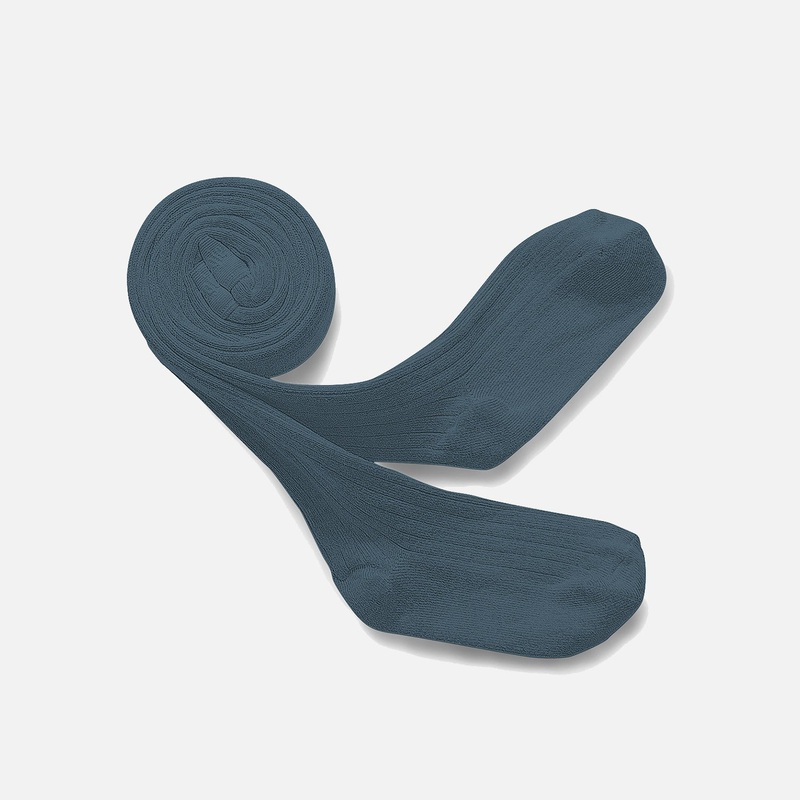 Baby & Kids Cotton Rib Tights – Ash Blue