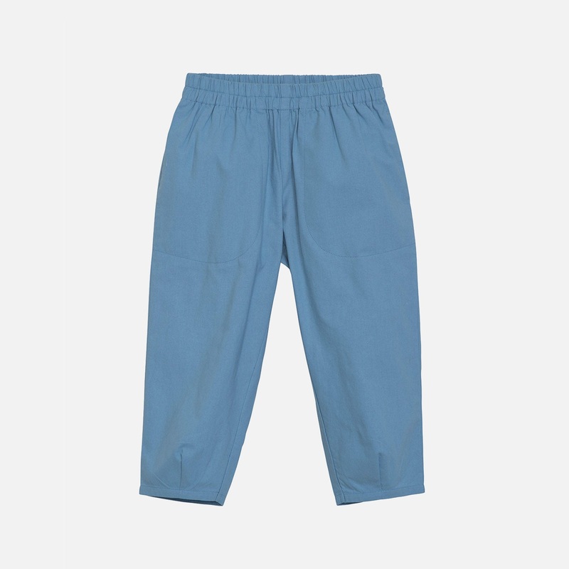 Cotton Barrel Trousers – Tide Blue