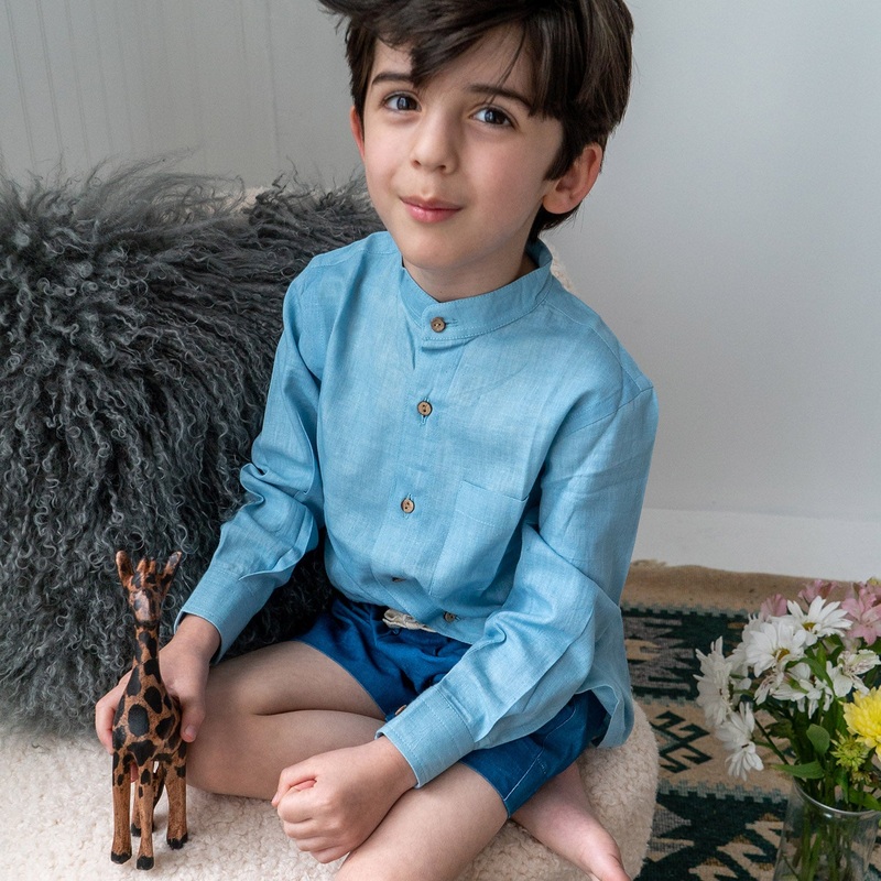 Cotton Malam Shirt – Light Indigo