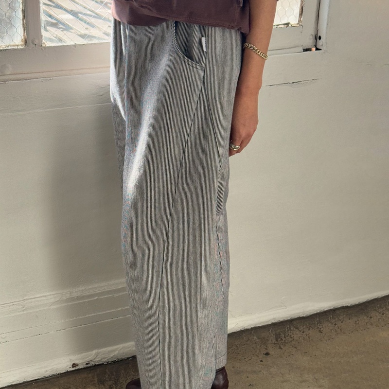 Women’s Cotton Arc Pants – Navy Stripe