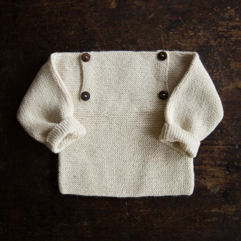 Baby Hand Knit Alpaca Sweater – Natural