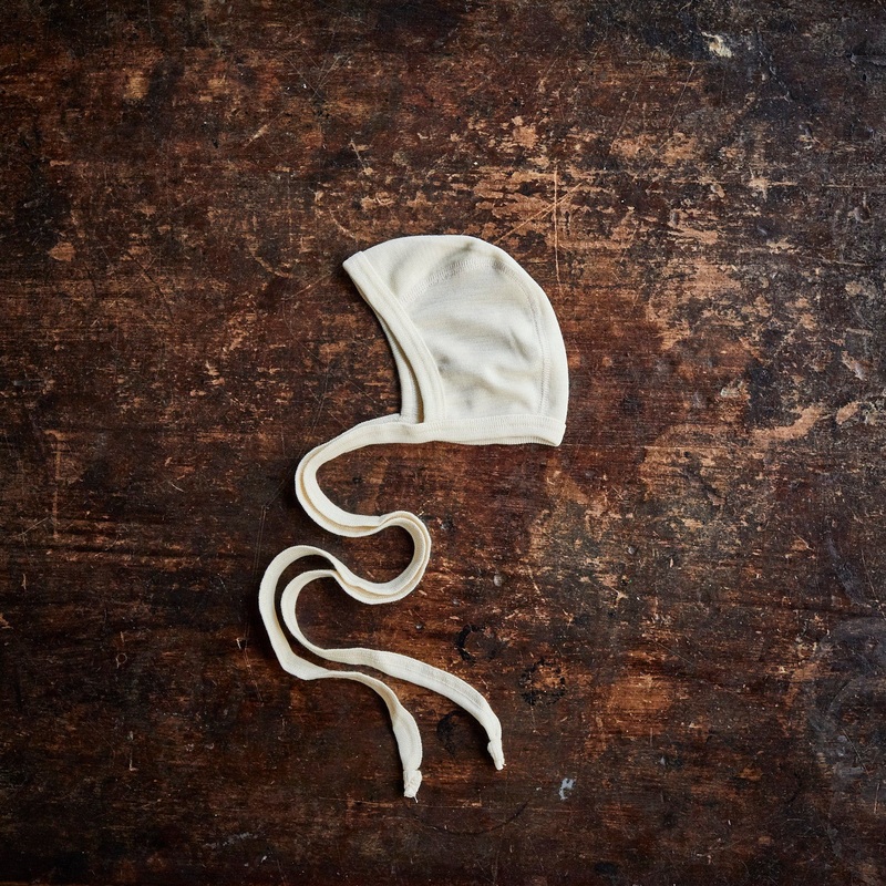 Baby Merino Wool & Silk Bonnet – Natural