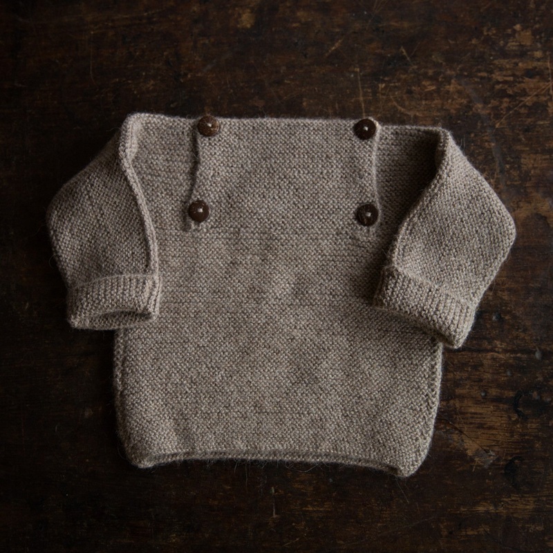 Baby Hand Knit Alpaca Sweater – Oatmeal