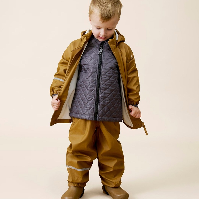 Baby & Kids Recycled Rainwear Set – Cognac