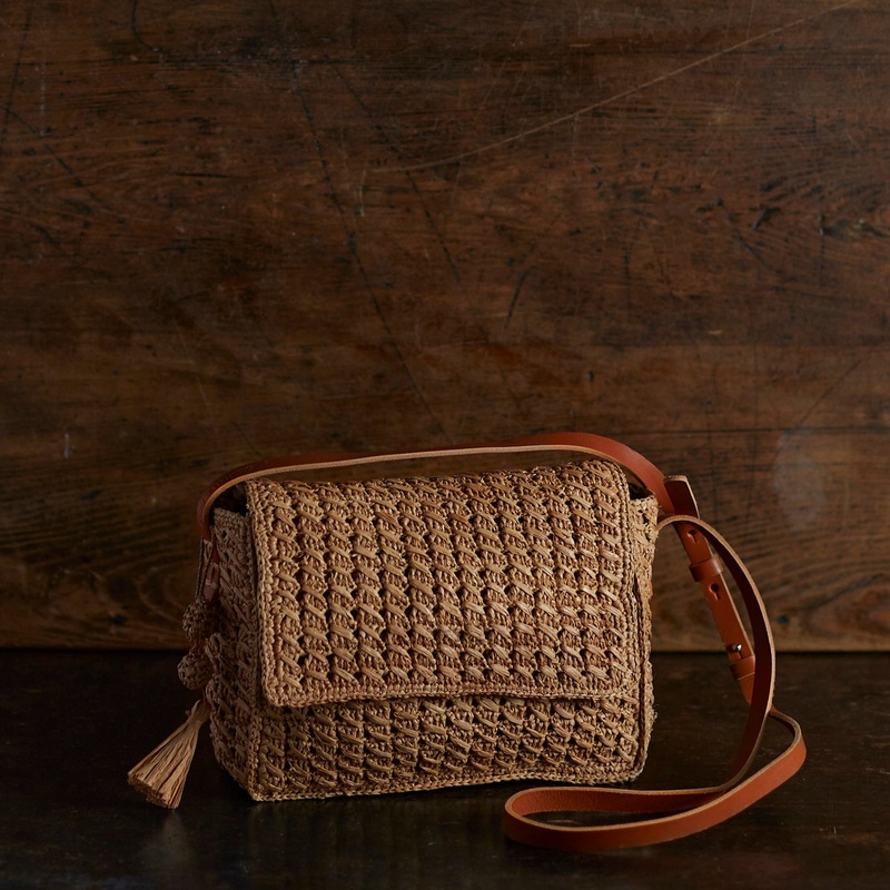 Hand Crocheted Raffia Alexa Bag – Tea