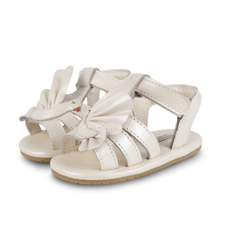 Filoe Sandals | Dove | Off White Metallic Leather