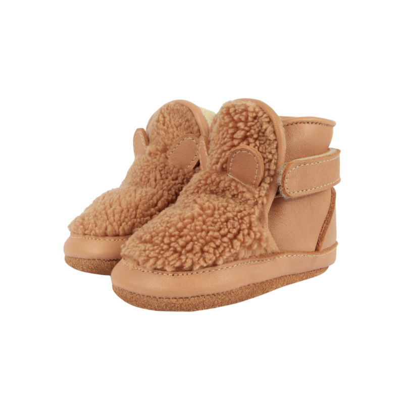 Richy Booties | Teddy Bear | Light Maple Curly Faux Fur